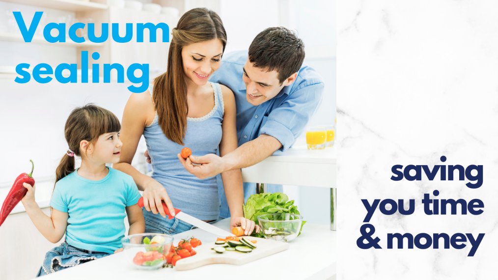 family preparing meal in kitchen
